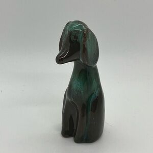 Vtg Blue Mountain Pottery Mini Dog Figurine Canadian Drip Glaze BMP | 3”